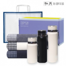 송월 프리미엄 선물 세트 (송월 호텔컬렉션 톤40 1P + 프리미엄온도텀블러 1000ml)