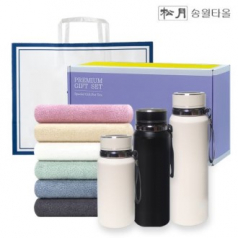 송월 프리미엄 선물 세트 (송월 라이트 무지40 1P + 프리미엄온도텀블러 800ml)