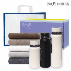 송월 프리미엄 선물 세트 (송월 뉴 컬러 무지40 1P + 프리미엄온도텀블러 800ml)