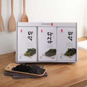 (참빛) 자담2호 손잡이박스 3종선물세트 미역40g+다시마40g+미역40g