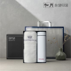 송월 프리미엄 선물 세트 (CM 뱀부블럭40 + 스마트온도텀블러 500ml 1P)