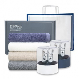 송월 프리미엄 선물 세트 (호텔40수 테일러 + 쓰리세븐 KR-050C 손톱깎이 세트 1P)