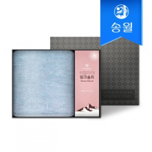 송월타올 소금 답례품 세트(라이트무지130g1+핑크솔트180g1)
