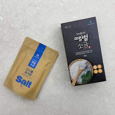 송월타올 소금 답례품 세트(라이트무지130g1+볶은소금180g1) #4