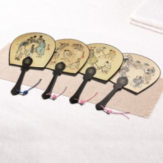 (기성)전통부채 민속선부채 민속 선부채(대/중)실크인쇄 (매듭포함)