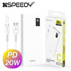 스피디 슬림 핏 PD 20W 고속 보조배터리 10000mAh (C타입 케이블+8핀 젠더
