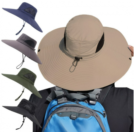 ufo 사파리 넓은창 목걸이형 모자 벙거지 메쉬망 정글 등산 캠핑 그늘막 햇빛 자외선 차단 #2