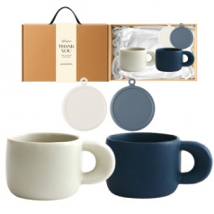 에라토 벌룬 머그 230ml + 실리콘 원형 컵받침 고급띠지 손잡이 기프트박스 선물세트