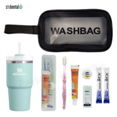 스탠리 퀜처591ml 빨대 텀블러 세트4호 세면백 M크리스탈캡칫솔치약 가그린2p(쇼핑백포함)