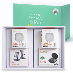 팝폰 CS70-1 실속 선물세트 (초고속 멀티충전기 멀티케이블키트)
