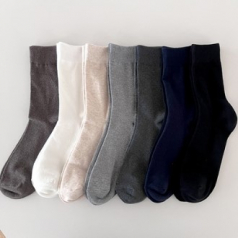 국산 남성 고급 무지 중목 긴 양말