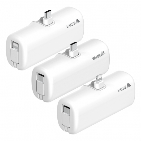 [밸류엠] 2in1 접이식 일체형 도킹 보조배터리 5000mAh D4 #2