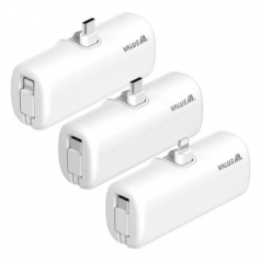 [밸류엠] 2in1 접이식 일체형 도킹 보조배터리 5000mAh D4