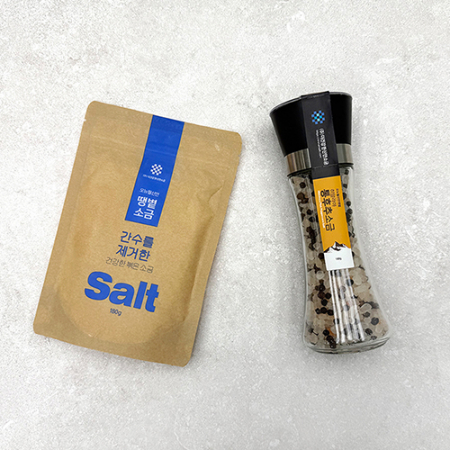 송월타올 소금 답례품 세트(좋은일클로버150g1+핑크솔트180g1+볶은소금180g1) #4