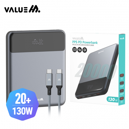 [밸류엠] 플랫 핏 초고속 PD 130W PPS 보조배터리 20000mAh #2