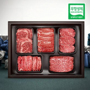 [10+1]무항생제 특선한우 1++등급 시그니쳐세트 3호(꽃등심+안심+채끝+갈비살+살치/1.5kg)