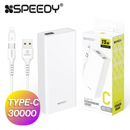스피디 슬림 핏 보조배터리 30000mAh (C타입 케이블+8핀 젠더) #2
