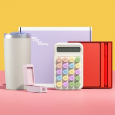 루티네 선물세트 아이언베이직텀블러+노트볼펜+계산기+칫솔살균기