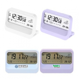 다기능 L자형 투명 알람시계 13x9x5cm