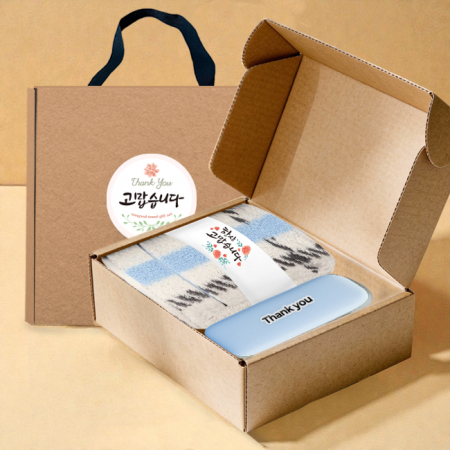 송월타올 호텔수건 체크 200G 30수+포켓 5단 암막 양우산 선물 세트 #2