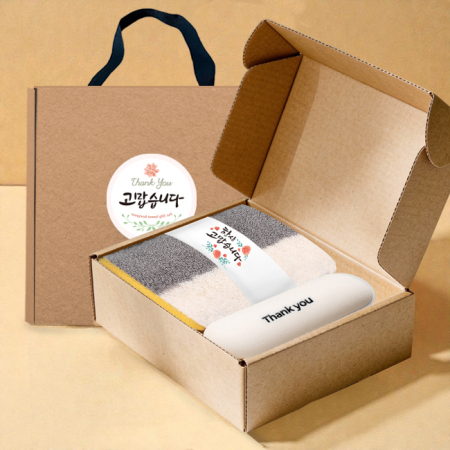 송월타올 호텔수건 컬러웨이 180G 30수+머쉬룸 5단 암막 양우산 선물 세트 #2