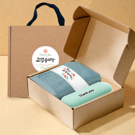 송월타올 호텔수건 항균 150G 30수+머쉬룸 5단 암막 양우산 선물 세트 #2