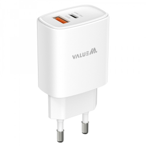 [밸류엠] 가정용 25W(PD3.0+QC3.0) 2포트 PPS 초고속 분리형 충전기