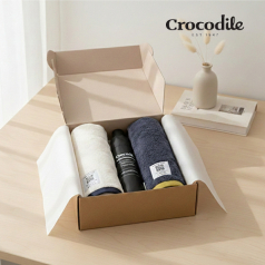 소프트 라이프세트 152호 (크로커다일 3단 완전자동 레터링 암막 우산 VIP+200g 투톤보다 타올 2매 세트)