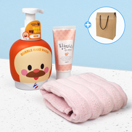 애경 브래드이발소 핸드워시 500ml + 과일나라 핸드크림 순면 핸드타올 #2