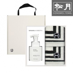 송월 스퀘어34 2p 생활공작소250ml세트(타올2p+핸드워시1p)