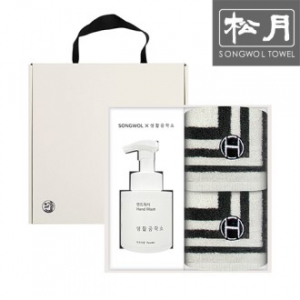 송월 스퀘어34 2p 생활공작소250ml세트(타올2p+핸드워시1p)