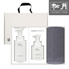 송월 오슬로 생활공작소세트(세면타월1p+핸드워시250ml 500ml 2p)