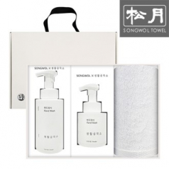 송월 스노우 생활공작소세트(세면타월1p+핸드워시250m 500ml 2p)