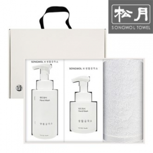 송월 스노우 생활공작소세트(세면타월1p+핸드워시250m 500ml 2p)