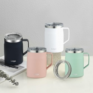 웰세스 이중 스텐 머그컵 550ml [W5502] 1P 보온 보냉 컬러 머그 캠핑 카페 여행용