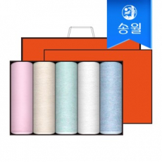 송월타월 라이트무지 5매 선물세트(크림상하+쇼핑백) 답례품