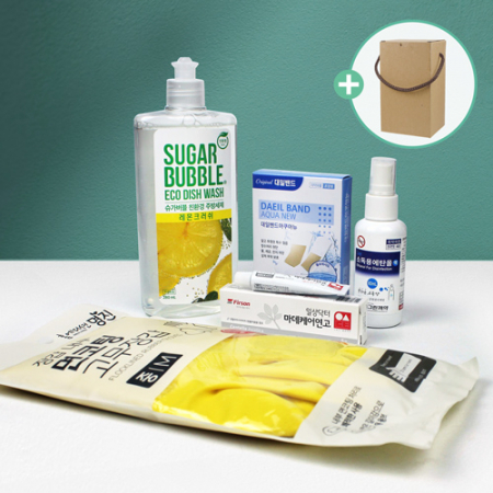 슈가버블 주방세제 면코팅고무장갑 + 미니구급상자 #2
