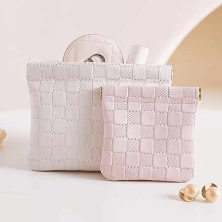 고급형 방수 PU 체크파우치 소형 대형 미니 휴대용 수납 파우치 #2