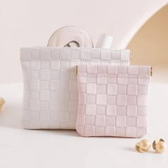 고급형 방수 PU 체크파우치 소형 대형 미니 휴대용 수납 파우치