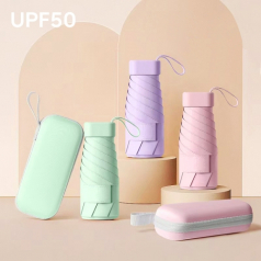 WB015 비단비 5단 6K 솔리드 사각파우치 UV양우산 (인쇄/케이스포함)