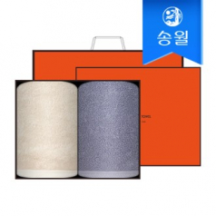 송월타월 160g코마사40수 2매 선물세트(오렌지상하+쇼핑백) 답례품