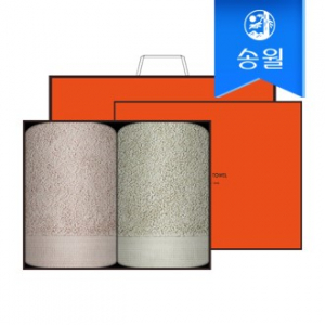 송월타월 호텔컬렉션 클래식세면 2매 선물세트(오렌지상하+쇼핑백) 답례품