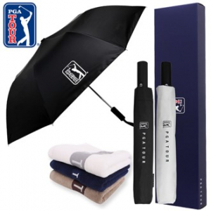 PGA 2단완전자동 암막 우양산+130g 면사타올 세트