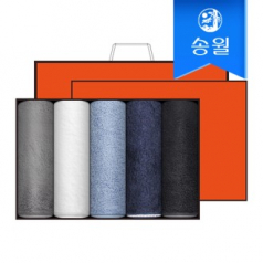 송월타월 솔리드혼방사무지 5매 선물세트+쇼핑백 답례품
