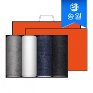 송월타월 솔리드혼방사무지 4매 선물세트+쇼핑백 답례품