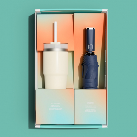 벨솔라 선물세트 베이직 3단 자동 우양산 + 밀크티 텀블러 #2