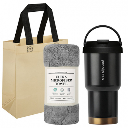 투고골드 핸들 텀블러 + 타올 선물세트 #2