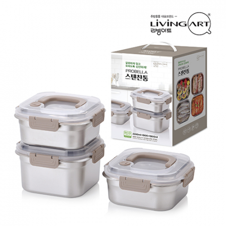리빙아트 프로벨라 스텐찬통 3종세트 #2