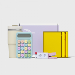 벨솔라 선물세트 밀크티 텀블러+노트볼펜세트+계산기+스테이플러세트