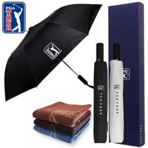 PGA 2단완전자동 암막 우양산+170g 죽사타올 세트